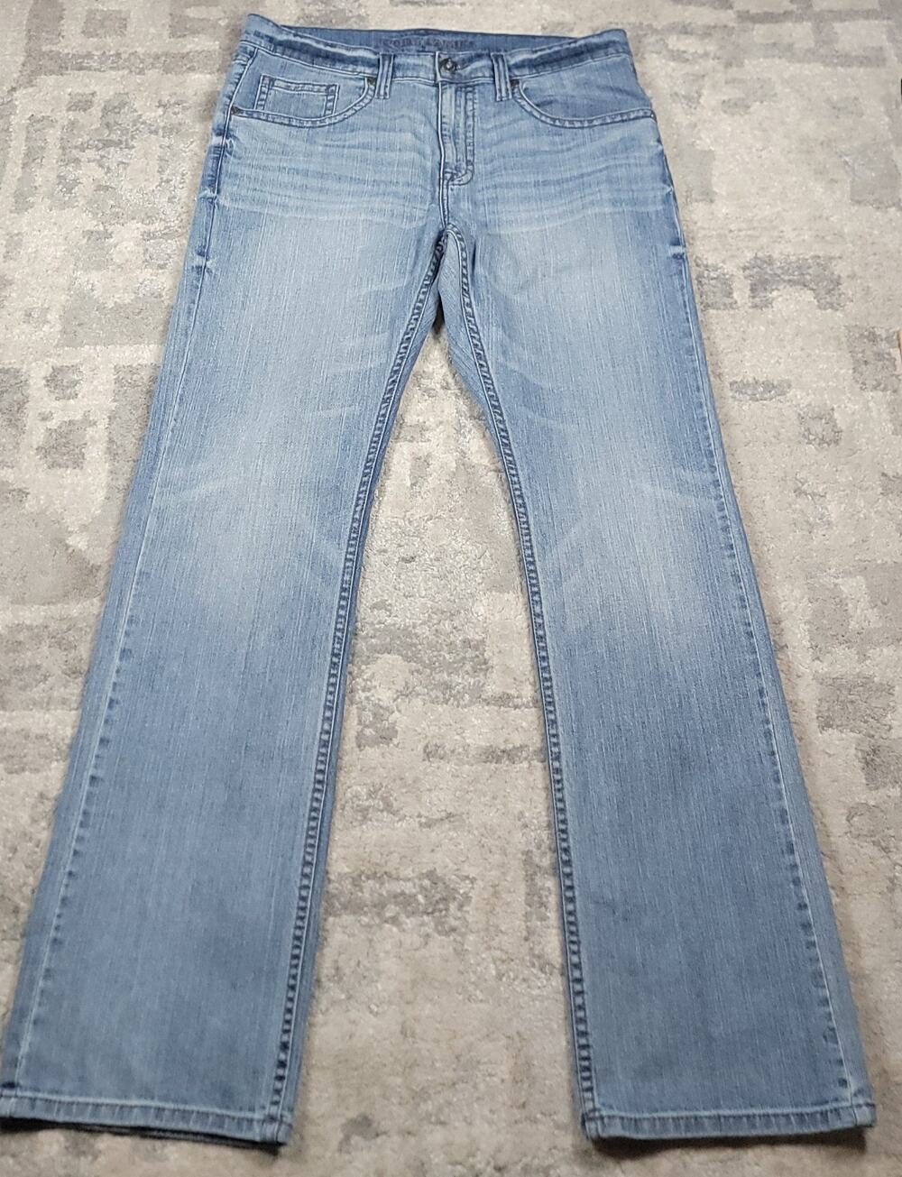 Cody James Men's Straight Relaxed Fit Logo Blue Denim Jeans Sz 38x33